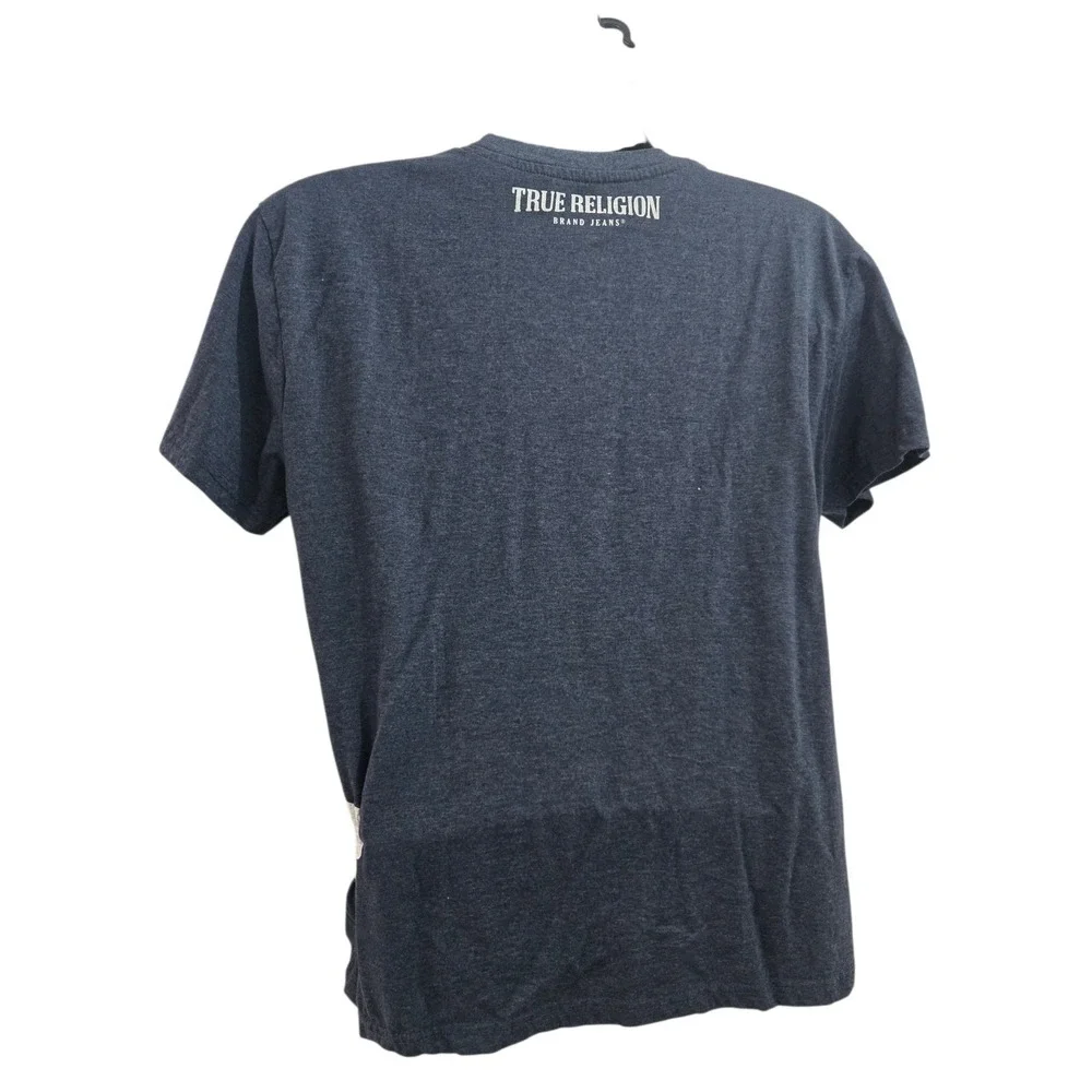 True Religion Men's Lounge T-Shirt Large Blue Heather Horseshoe‎ Logo RN 90737